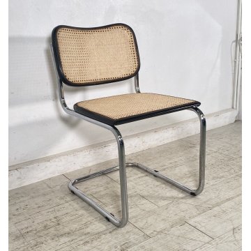 SEDIA DESIGN CESCA MARCEL BREUER ANNI 70 PAGLIA DI VIENNA ACCIAIO CROMATO EPOCA