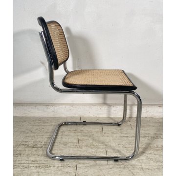 SEDIA DESIGN CESCA MARCEL BREUER ANNI 70 PAGLIA DI VIENNA ACCIAIO CROMATO EPOCA