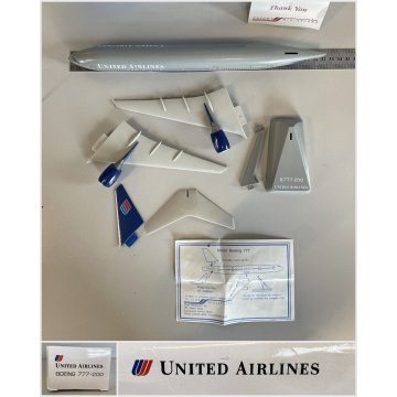 MODELLINO AEREO BOEING 777-200 United Airlines 1:250 MODELLO STATICO PLASTICA