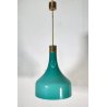 LAMPADARIO DESIGN ANNI 60 VETRO OTTONE ATTR. IGNAZIO GARDELLA LAMPADA SOFFITTO