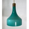 LAMPADARIO DESIGN ANNI 60 VETRO OTTONE ATTR. IGNAZIO GARDELLA LAMPADA SOFFITTO