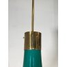 LAMPADARIO DESIGN ANNI 60 VETRO OTTONE ATTR. IGNAZIO GARDELLA LAMPADA SOFFITTO