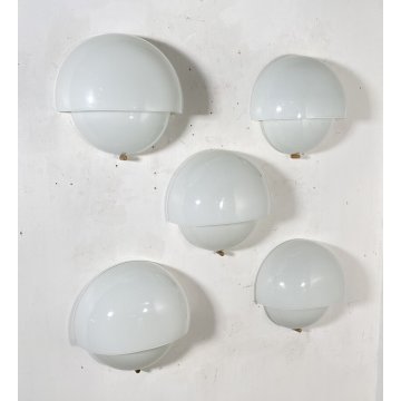 LOTTO 5 APPLIQUES VETRO Vico Magistretti MOD. Mania ANNI 70 ARTEMIDE WALL LAMP