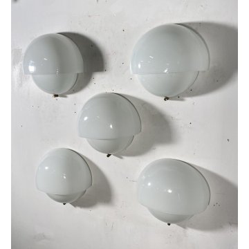 LOTTO 5 APPLIQUES VETRO Vico Magistretti MOD. Mania ANNI 70 ARTEMIDE WALL LAMP