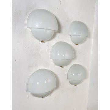 LOTTO 5 APPLIQUES VETRO Vico Magistretti MOD. Mania ANNI 70 ARTEMIDE WALL LAMP