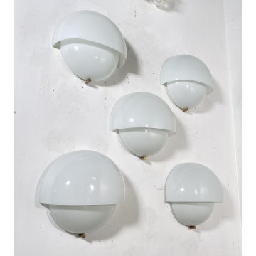 LOTTO 5 APPLIQUES VETRO Vico Magistretti MOD. Mania ANNI 70 ARTEMIDE WALL LAMP