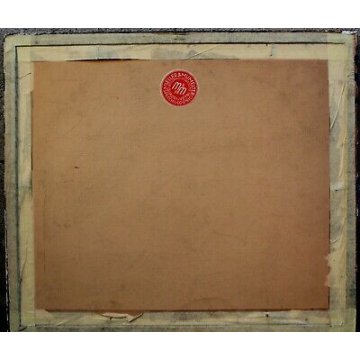 ANTICO QUADRO OLIO TELA SCENA GENERE MERCATO FIORI VERDURA FIGURE INVERNO 900 