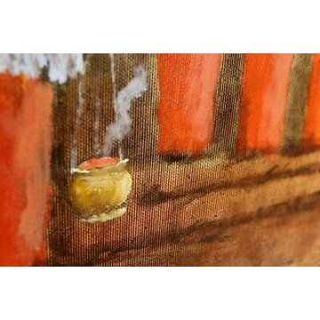 QUADRO DIPINTO OLIO TELA Bernardoni CHIERICHETTI FIGURE MESSA CANTO RELIGIOSO 