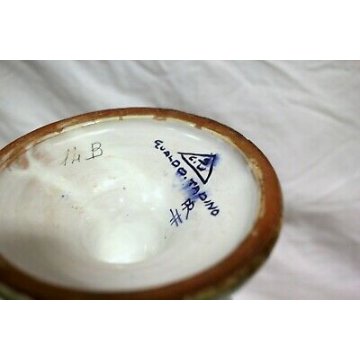 ANTICO VASO BIANSATO Paolo Rubboli GUALDO TADINO FINE '800 MAIOLICA LUSTRO VASE 