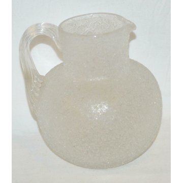 ANTICA CARAFFA VETRO GHIACCIATO Liberty MURANO ghiaccio BROCCA old ICE GLASS JUG