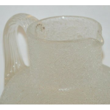 ANTICA CARAFFA VETRO GHIACCIATO Liberty MURANO ghiaccio BROCCA old ICE GLASS JUG