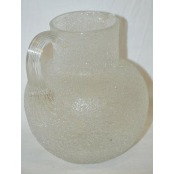 ANTICA CARAFFA VETRO GHIACCIATO Liberty MURANO ghiaccio BROCCA old ICE GLASS JUG