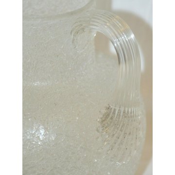 ANTICA CARAFFA VETRO GHIACCIATO Liberty MURANO ghiaccio BROCCA old ICE GLASS JUG