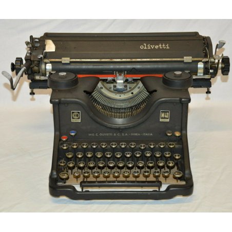 ANTICA MACCHINA SCRIVERE Olivetti M40 epoca ANNI 40 Carrello Lungo TYPEWRITER