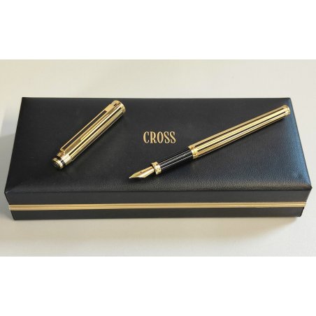 Cross SIGNATURE Penna Stilografica BOX Vintage Fountain Pen PLUME nib F oro 18k