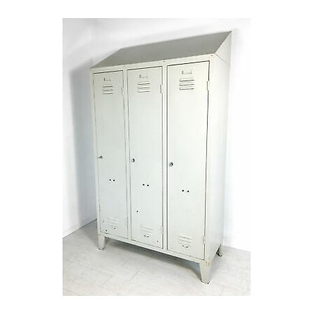 ARMADIETTO INDUSTRIAL DESIGN SPOGLIATOIO ARMADIO STIPO VINTAGE METALLO EPOCA