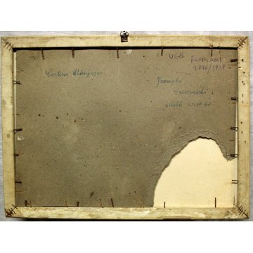 PICCOLO QUADRO ACQUERELLO Ugo Flumiani PAESAGGIO MONTANO VEDUTA VAL GARDENA 900