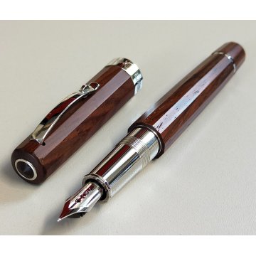 OMAS Arte Italiana Wood PENNA STILOGRAFICA argento 925 Fountain Pen PLUME WI 440