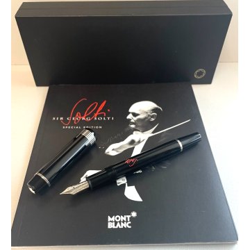 PENNA STILOGRAFICA MONTBLANC SIR GEORG SOLTI BOX FOUNTAIN PEN ORO 18K BROCHURE