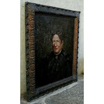 ANTICO QUADRO DIPINTO OLIO TAVOLA E.M. Bosone RITRATTO FEMMINILE NOBILDONNA 1917