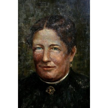 ANTICO QUADRO DIPINTO OLIO TAVOLA E.M. Bosone RITRATTO FEMMINILE NOBILDONNA 1917