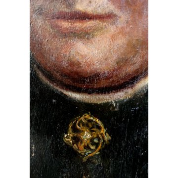 ANTICO QUADRO DIPINTO OLIO TAVOLA E.M. Bosone RITRATTO FEMMINILE NOBILDONNA 1917