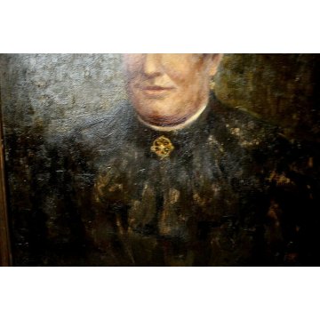 ANTICO QUADRO DIPINTO OLIO TAVOLA E.M. Bosone RITRATTO FEMMINILE NOBILDONNA 1917