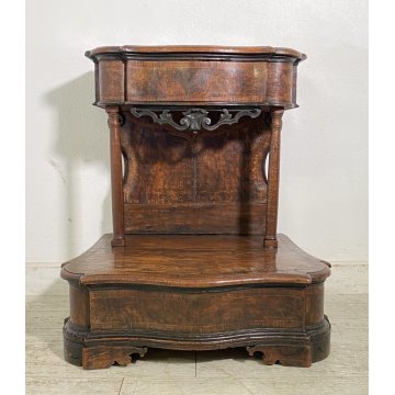 ANTICO INGINOCCHIATOIO BAROCCO ROMA LEGNO NOCE SECRETAIRE CHIESA 1700 EPOCA