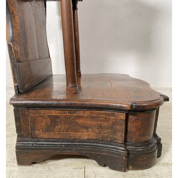 ANTICO INGINOCCHIATOIO BAROCCO ROMA LEGNO NOCE SECRETAIRE CHIESA 1700 EPOCA