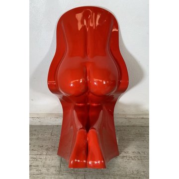 COPPIA SEDIA DESIGN Fabio Novembre MOD. Her POLIPROPILENE CHAIR ANNI 80/90 ROSSA