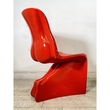 COPPIA SEDIA DESIGN Fabio Novembre MOD. Her POLIPROPILENE CHAIR ANNI 80/90 ROSSA