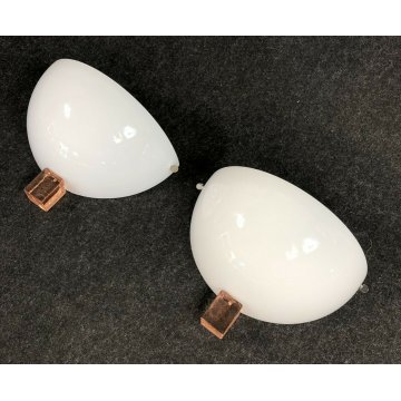 COPPIA LAMPADE PARETE VINTAGE MURANO VENINI VICTORIA VICTOR DESIGN APPLIQUE