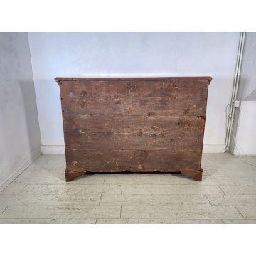 ANTICO COMÒ CANTERANO INTARSIATO LEGNO NOCE 4 CASSETTI 700 PIEMONTESE CASSETTONE