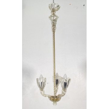 RARISSIMO LAMPADARIO ATTR. ERCOLE BAROVIER E TOSO ANNI 40 VETRO MURANO CEILING