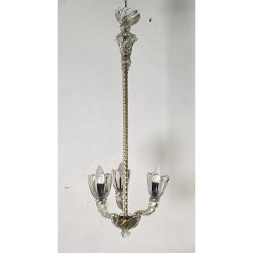 RARISSIMO LAMPADARIO ATTR. ERCOLE BAROVIER E TOSO ANNI 40 VETRO MURANO CEILING