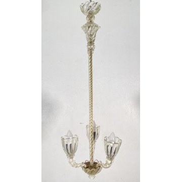 RARISSIMO LAMPADARIO ATTR. ERCOLE BAROVIER E TOSO ANNI 40 VETRO MURANO CEILING