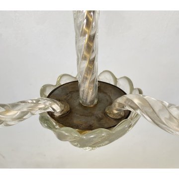 RARISSIMO LAMPADARIO ATTR. ERCOLE BAROVIER E TOSO ANNI 40 VETRO MURANO CEILING