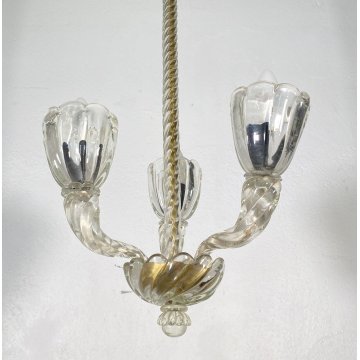 RARISSIMO LAMPADARIO ATTR. ERCOLE BAROVIER E TOSO ANNI 40 VETRO MURANO CEILING