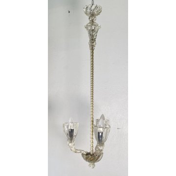 RARISSIMO LAMPADARIO ATTR. ERCOLE BAROVIER E TOSO ANNI 40 VETRO MURANO CEILING