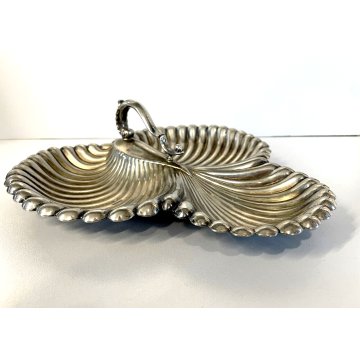 VASSOIO SILVERPLATED VASSOIO ANTIPASTI DOLCI TRILOBATO CON MANICO SCALOP SHELL