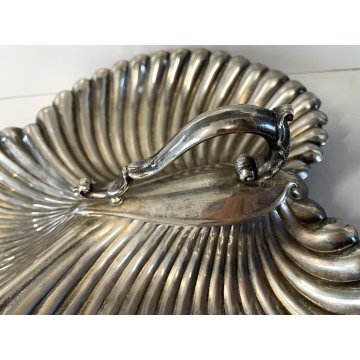 VASSOIO SILVERPLATED VASSOIO ANTIPASTI DOLCI TRILOBATO CON MANICO SCALOP SHELL