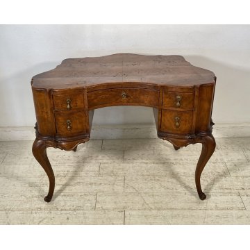 ANTICA SCRIVANIA DA CENTRO CHIPPENDAL SCRITTOIO 1800 LEGNO 5 CASSETTI OLD RADICA