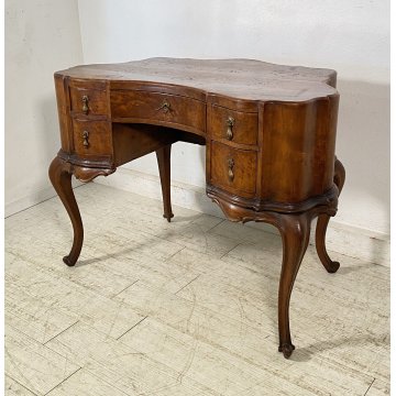 ANTICA SCRIVANIA DA CENTRO CHIPPENDAL SCRITTOIO 1800 LEGNO 5 CASSETTI OLD RADICA