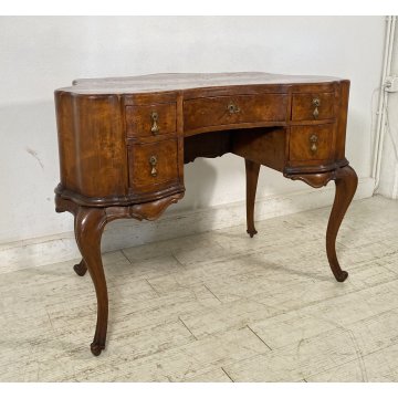 ANTICA SCRIVANIA DA CENTRO CHIPPENDAL SCRITTOIO 1800 LEGNO 5 CASSETTI OLD RADICA