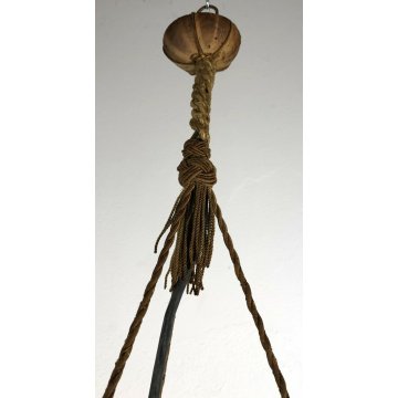 ANTICA LAMPADA DA SOFFITTO IN ALABASTRO ARANCIONE ANNI 40 ART DECO LAMPADARIO 
