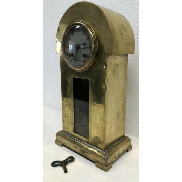 ANTICO OROLOGIO TAVOLO ART NOUVEAU BRASS DORATO PARIGINA 1800 PENDOLO EPOCA