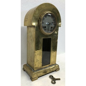 ANTICO OROLOGIO TAVOLO ART NOUVEAU BRASS DORATO PARIGINA 1800 PENDOLO EPOCA