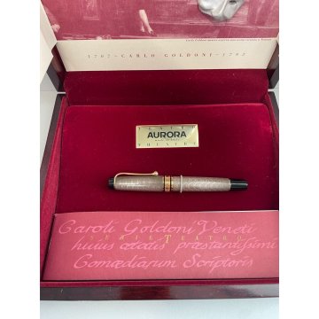 PENNA STILOGRAFICA AURORA CARLO GOLDONI BOX FOUNTAIN PEN ITALY ORO 14K SCATOLA