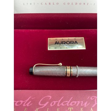 PENNA STILOGRAFICA AURORA CARLO GOLDONI BOX FOUNTAIN PEN ITALY ORO 14K SCATOLA