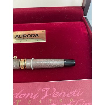 PENNA STILOGRAFICA AURORA CARLO GOLDONI BOX FOUNTAIN PEN ITALY ORO 14K SCATOLA